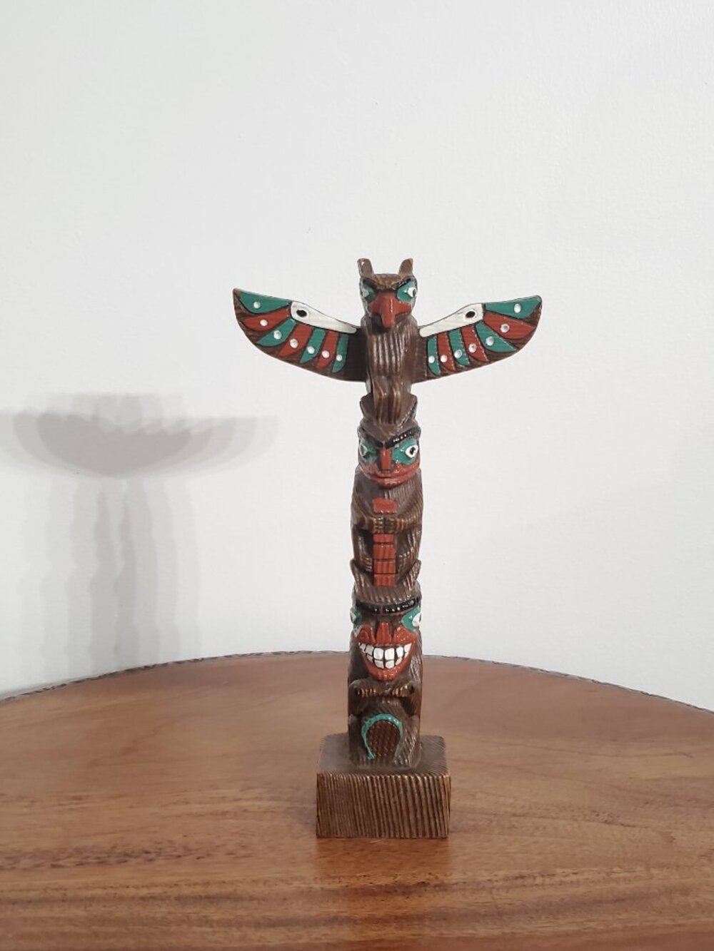 Vintage Totem Wood Carved - Beautifully Painted
